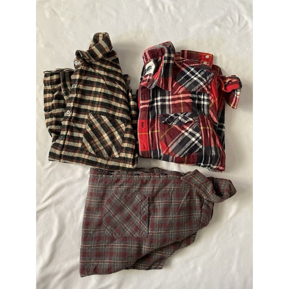 Vintage Lot of 3 Long Sleeve Flannel Shirt Size M Sears Country